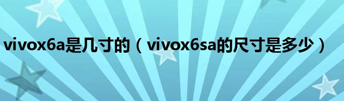 vivox6a是几寸的（vivox6sa的尺寸是多少）