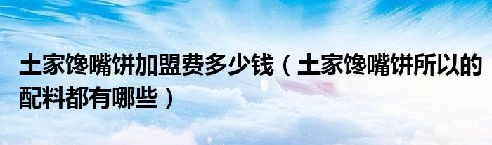 土家馋嘴饼加盟费多少钱（土家馋嘴饼所以的配料都有哪些）