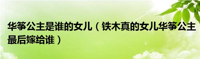 华筝公主是谁的女儿（铁木真的女儿华筝公主最后嫁给谁）