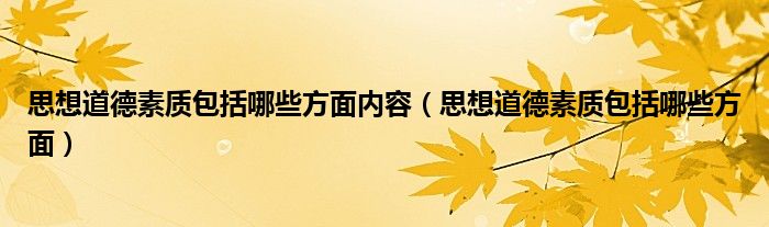 思想道德素质包括哪些方面内容（思想道德素质包括哪些方面）