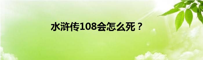 水浒传108会怎么死？