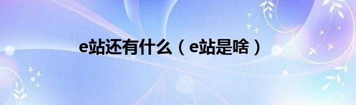 e站还有什么（e站是啥）