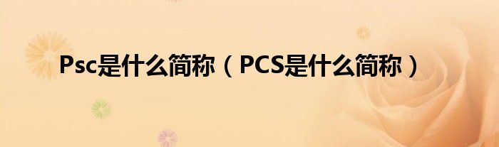 Psc是什么简称（PCS是什么简称）