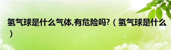 氢气球是什么气体,有危险吗?（氢气球是什么）