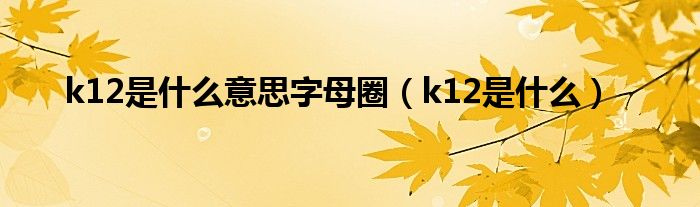 k12是什么意思字母圈（k12是什么）