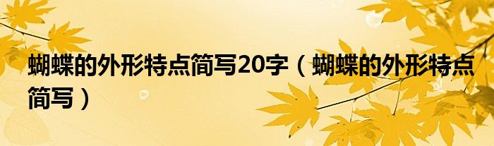 蝴蝶的外形特点简写20字（蝴蝶的外形特点简写）