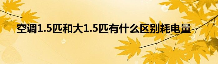 空调1.5匹和大1.5匹有什么区别耗电量