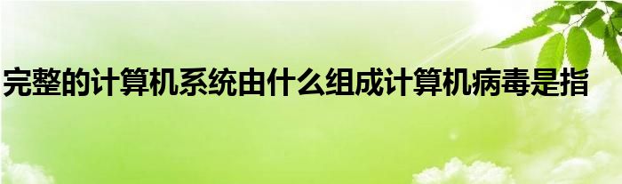 完整的计算机系统由什么组成计算机病毒是指