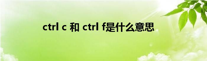 ctrl c 和 ctrl f是什么意思