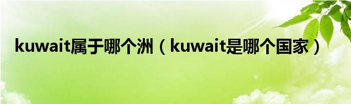 kuwait属于哪个洲（kuwait是哪个国家）