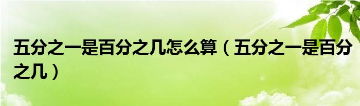 五分之一是百分之几怎么算（五分之一是百分之几）