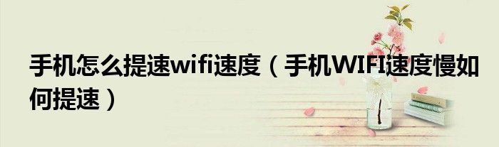 手机怎么提速wifi速度（手机WIFI速度慢如何提速）