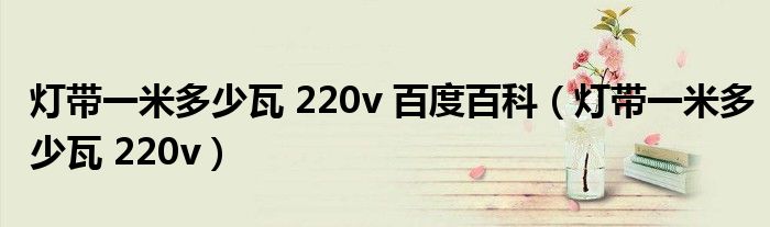 灯带一米多少瓦 220v 百度百科（灯带一米多少瓦 220v）