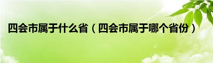 四会市属于什么省（四会市属于哪个省份）