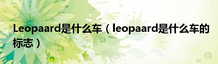 Leopaard是什么车（leopaard是什么车的标志）