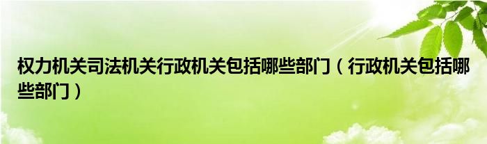 权力机关司法机关行政机关包括哪些部门（行政机关包括哪些部门）