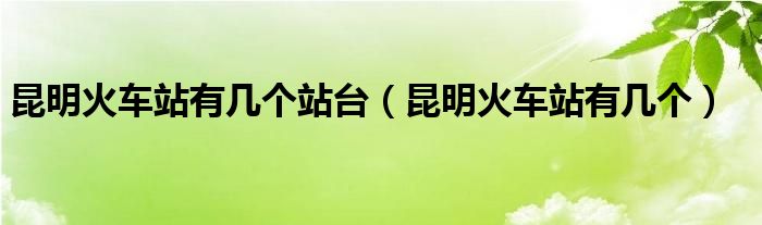 昆明火车站有几个站台（昆明火车站有几个）