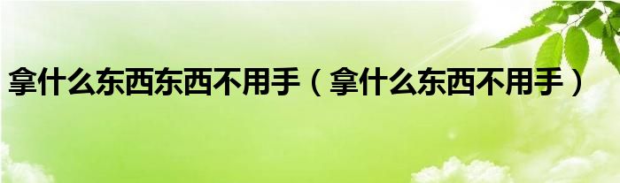 拿什么东西东西不用手（拿什么东西不用手）