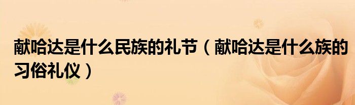 献哈达是什么民族的礼节（献哈达是什么族的习俗礼仪）