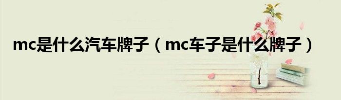 mc是什么汽车牌子（mc车子是什么牌子）