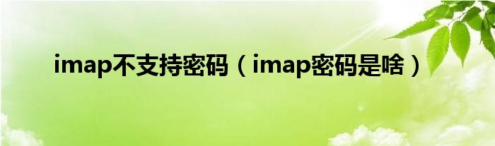 imap不支持密码（imap密码是啥）