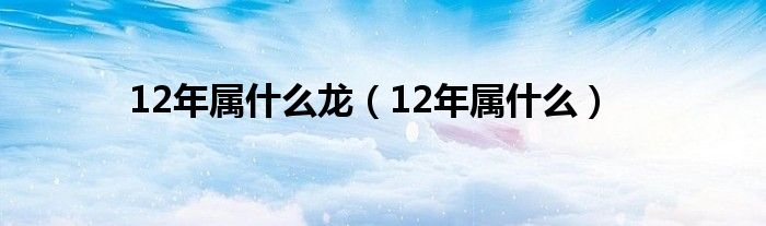 12年属什么龙（12年属什么）