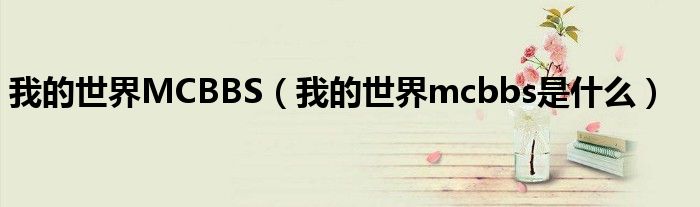 我的世界MCBBS（我的世界mcbbs是什么）