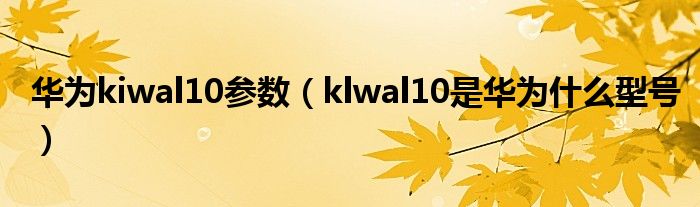 华为kiwal10参数（klwal10是华为什么型号）