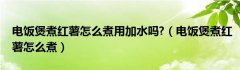 电饭煲煮红薯怎么煮用加水吗?（电饭煲煮红薯怎么煮）