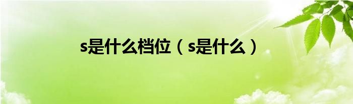 s是什么档位（s是什么）