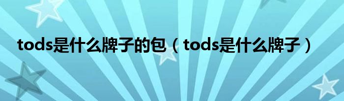 tods是什么牌子的包（tods是什么牌子）