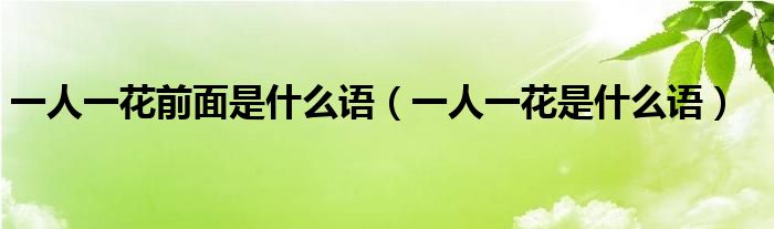 一人一花前面是什么语（一人一花是什么语）