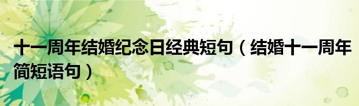 十一周年结婚纪念日经典短句（结婚十一周年简短语句）