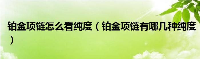 铂金项链怎么看纯度（铂金项链有哪几种纯度）