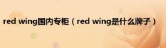 red wing国内专柜（red wing是什么牌子）