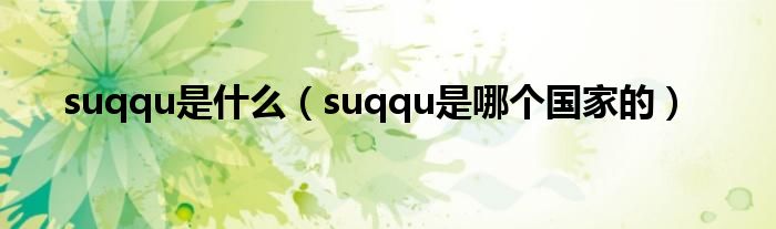 suqqu是什么（suqqu是哪个国家的）