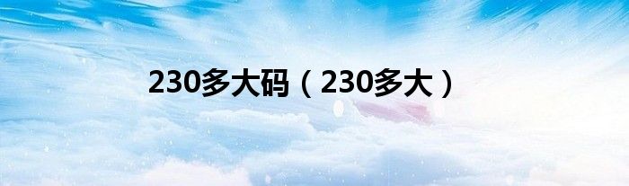 230多大码（230多大）