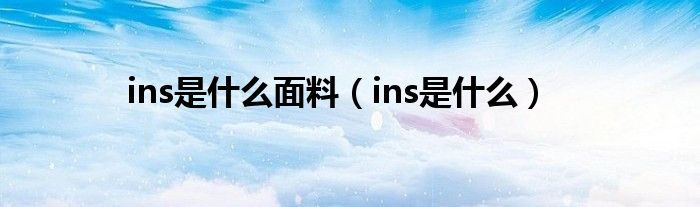 ins是什么面料（ins是什么）