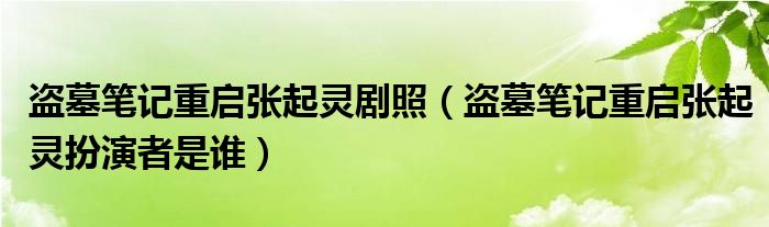 盗墓笔记重启张起灵剧照（盗墓笔记重启张起灵扮演者是谁）