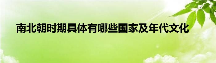 南北朝时期具体有哪些国家及年代文化