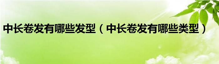 中长卷发有哪些发型（中长卷发有哪些类型）