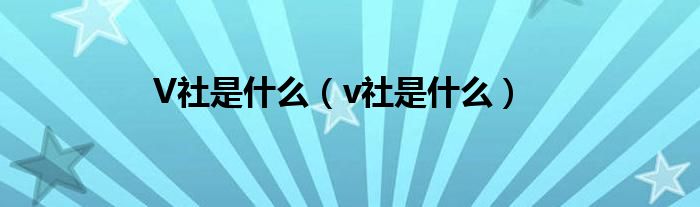 V社是什么（v社是什么）