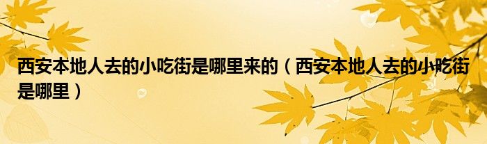 西安本地人去的小吃街是哪里来的（西安本地人去的小吃街是哪里）