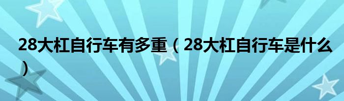 28大杠自行车有多重（28大杠自行车是什么）