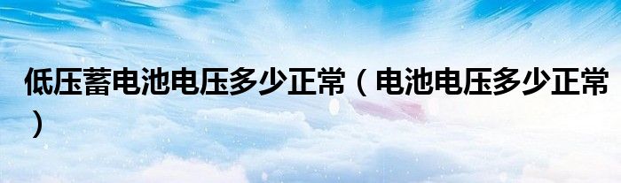 低压蓄电池电压多少正常（电池电压多少正常）