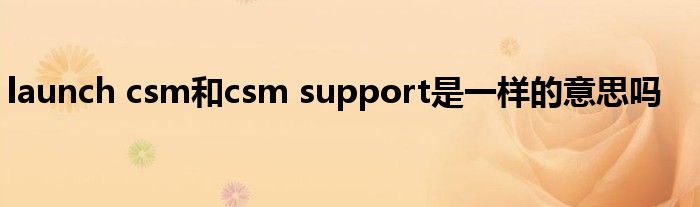 launch csm和csm support是一样的意思吗