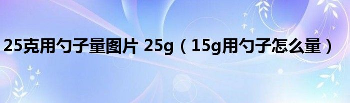 25克用勺子量图片 25g（15g用勺子怎么量）