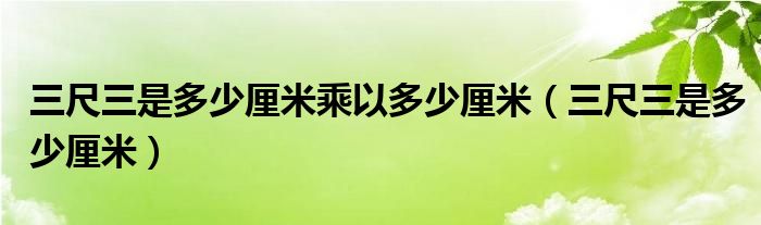 三尺三是多少厘米乘以多少厘米（三尺三是多少厘米）