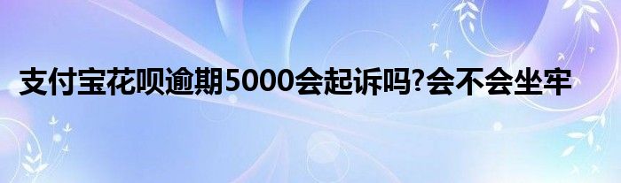 支付宝花呗逾期5000会起诉吗?会不会坐牢