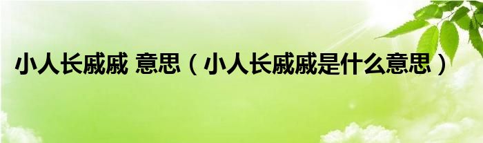 小人长戚戚 意思（小人长戚戚是什么意思）